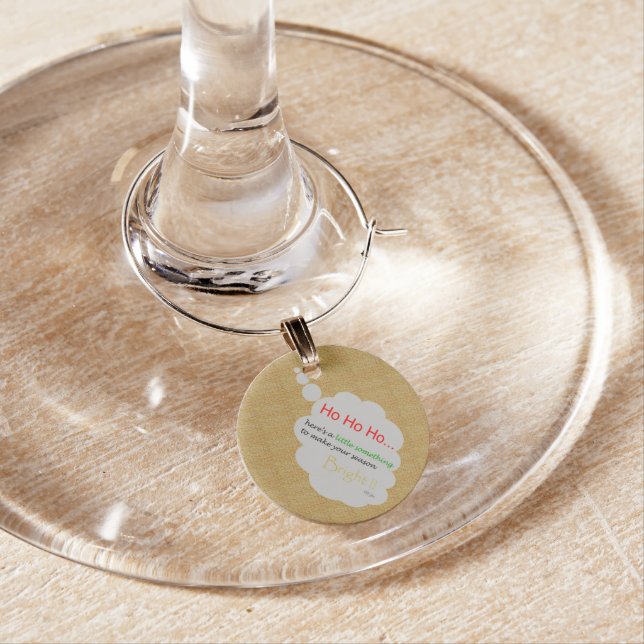 Ho Ho Ho (gold) Wine Glass Charm (In Situ)