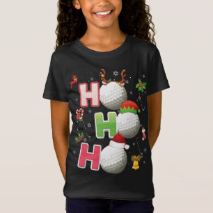 Ho Ho Ho Golf Ball Christmas Santa Elf Reindeer Me T-Shirt