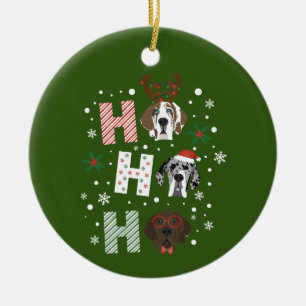 Ho Ho Ho Great Dane Merry Christmas Ceramic Ornament