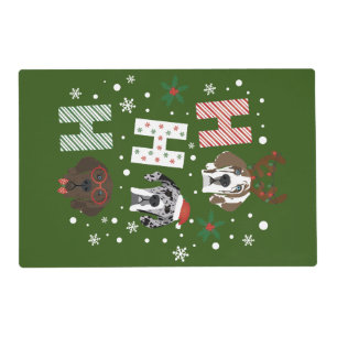 Ho Ho Ho Great Dane Merry Christmas Placemat