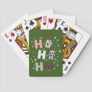 Ho Ho Ho Great Dane Merry Christmas Poker Cards
