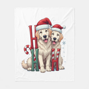 Ho Ho Ho Great Pyrenees Dog Lover Christmas Santa  Fleece Blanket