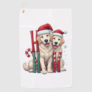 Ho Ho Ho Great Pyrenees Dog Lover Christmas Santa Golf Towel