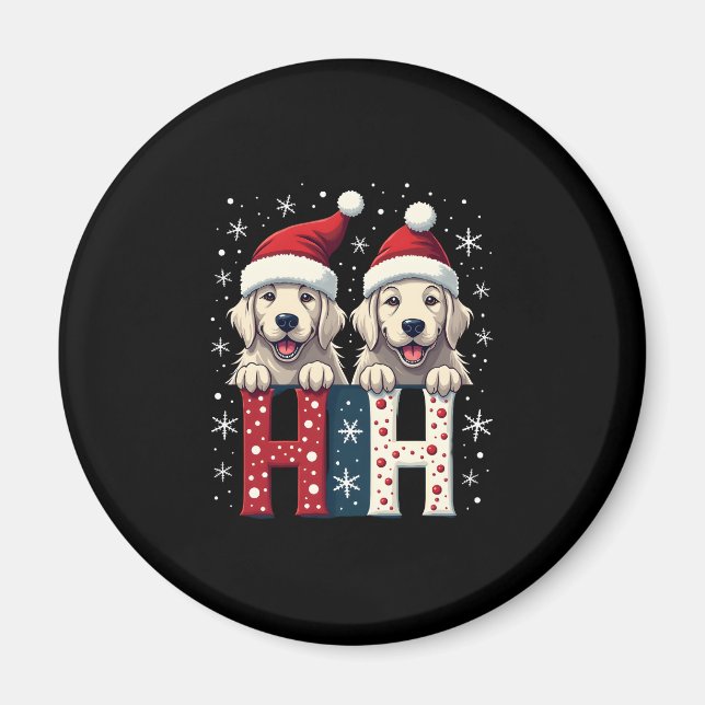 Ho Ho Ho Great Pyrenees Dog Lover Christmas Santa  Magnet (Front)
