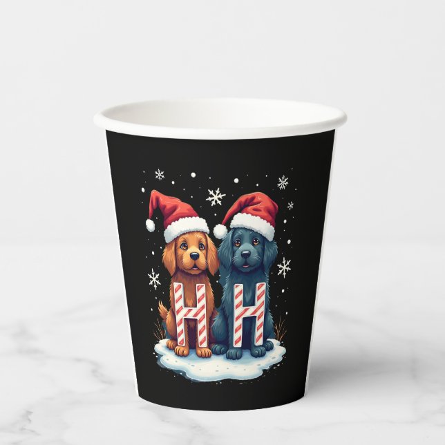 Ho Ho Ho Great Pyrenees Dog Lover Christmas Santa  Paper Cups (Front)