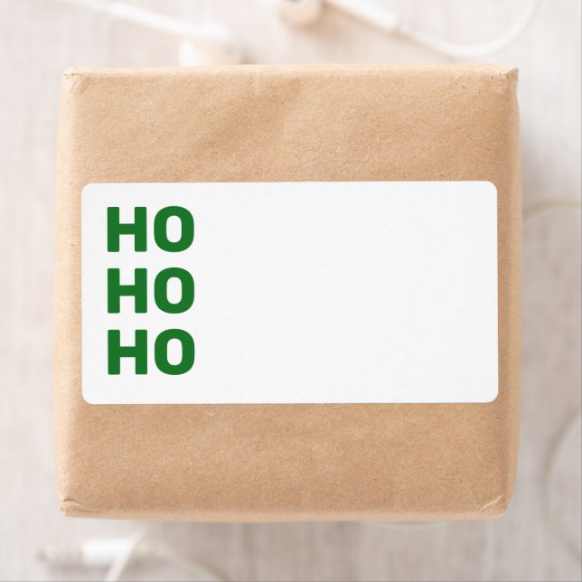 Ho Ho Ho green blank Christmas Return Address Label (Insitu)