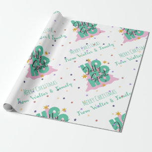 Ho Ho Ho Green business Christmas Gift Wrapping Paper