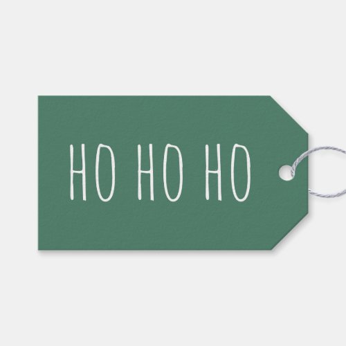 Ho Ho Ho Green cute simple Christmas Holidays  Gift Tags