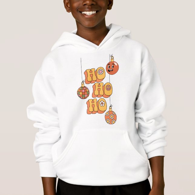 Ho Ho Ho - Groovy Christmas Cheer Hoodie (Front)