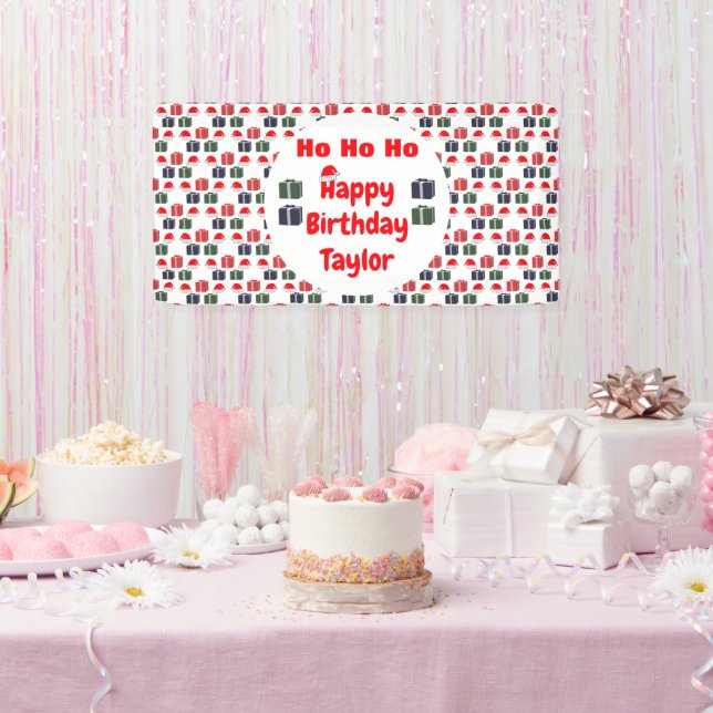 HO HO HO Happy Birthday Banner (Party)