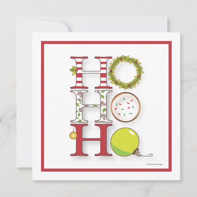Ho HO HO Happy Holiday Christmas Party Invitation (Front)