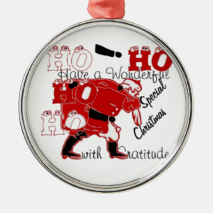 HO HO HO Have a Wonderful Christmas With Gratitude Metal Ornament