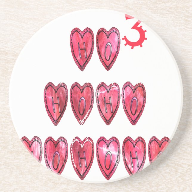 Ho Ho Ho Hearts Collection. Coaster (Front)