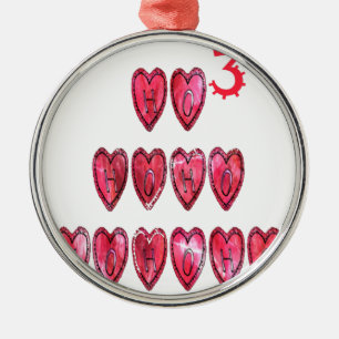 Ho Ho Ho Hearts Collection. Metal Ornament
