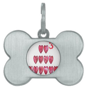 Ho Ho Ho Hearts Collection. Pet ID Tag