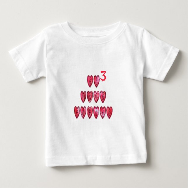 Ho Ho Ho Hearts: Whimsical Christmas Love Text Hol Baby T-Shirt (Front)
