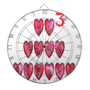 Ho Ho Ho Hearts: Whimsical Christmas Love Text Hol Dartboard