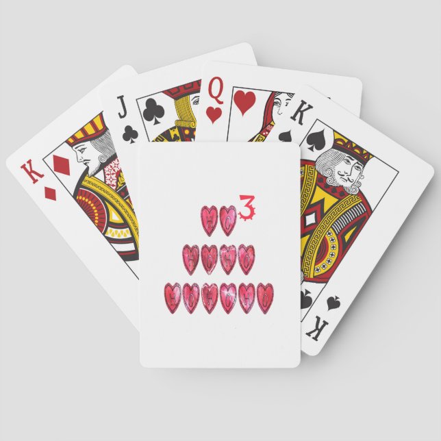 Ho Ho Ho Hearts: Whimsical Christmas Love Text Hol Poker Cards (Back)