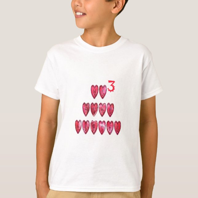 Ho Ho Ho Hearts: Whimsical Christmas Love Text Hol T-Shirt (Front)