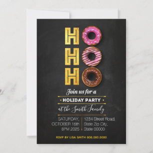 HO! HO! HO! Holiday Donuts Party Invitation