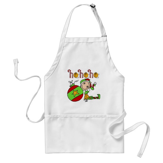 Ho Ho Ho Holiday Elf Adult Apron (Front)