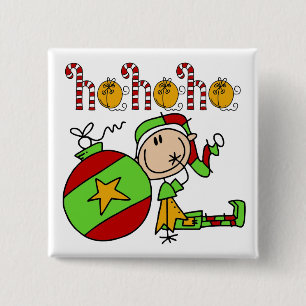 Ho Ho Ho Holiday Elf Button
