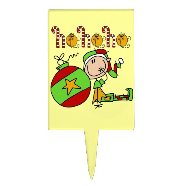 Ho Ho Ho Holiday Elf Cake Topper (Front)