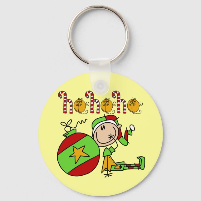 Ho Ho Ho Holiday Elf Keychain (Front)