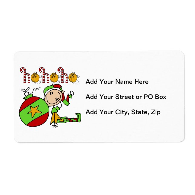 Ho Ho Ho Holiday Elf Label (Front)