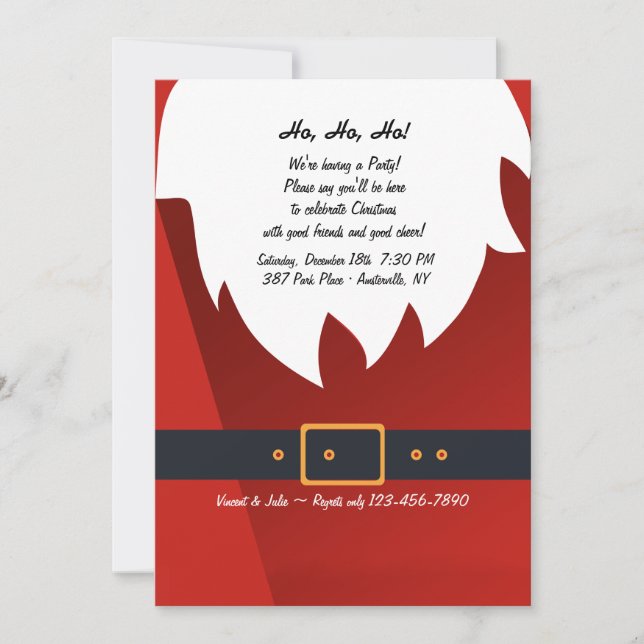Ho, Ho, Ho Holiday Party Invitation (Front)