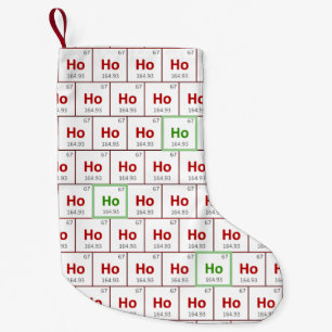 "Ho Ho Ho" Holiday Periodic Table Chemistry Small Christmas Stocking