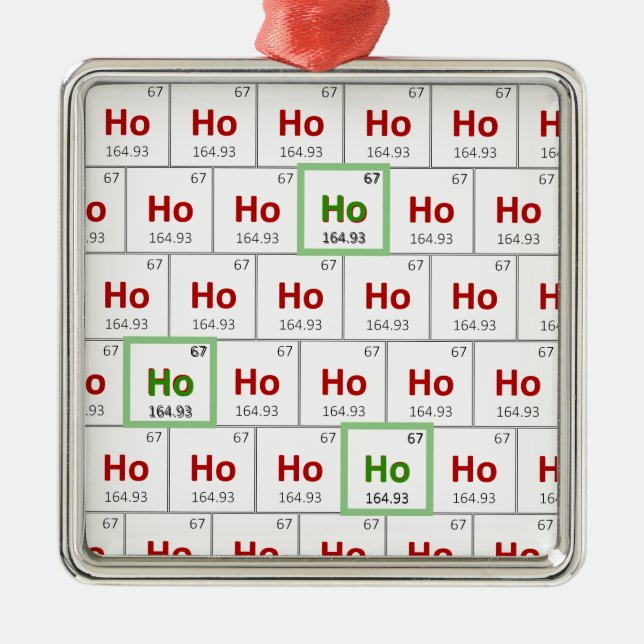 "Ho Ho Ho" Holiday Periodic Table Ornament (Front)