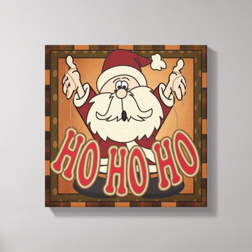 Ho Ho Ho Holiday Santa Claus Canvas