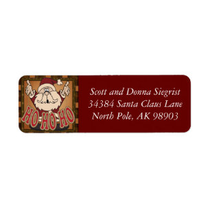 Ho Ho Ho Holiday Santa Claus Label