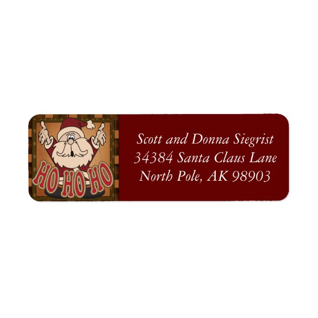 Ho Ho Ho Holiday Santa Claus Label (Front)