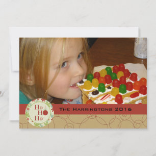 Ho Ho Ho Holidays Customized Holiday Photo Card