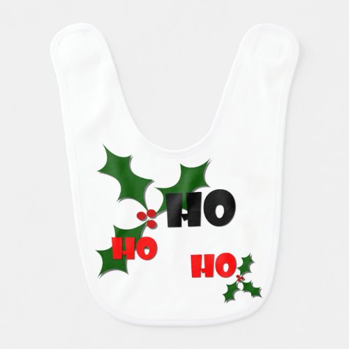 Ho Ho Ho Holly  Berries Baby Bib