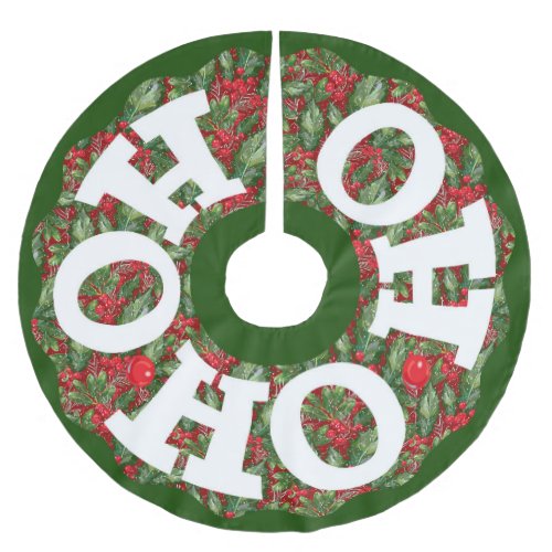 Ho Ho Ho Holly Christmas Tree Skirt