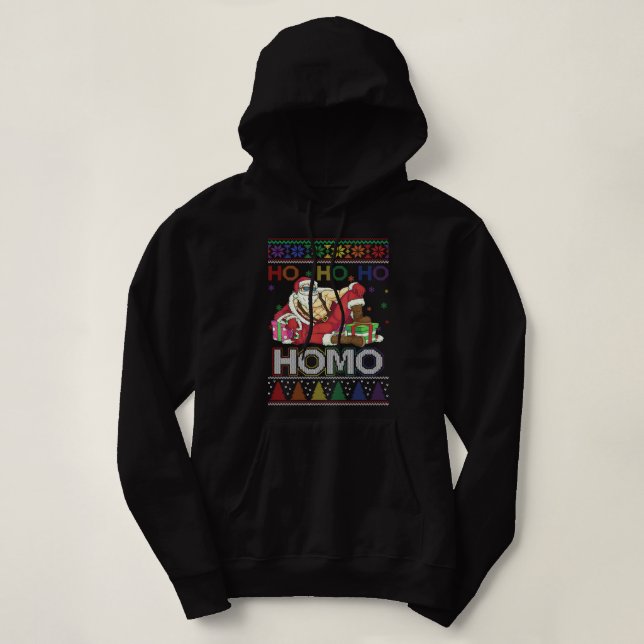 Ho-Ho-Ho Homo Gay Santa LGBT Ugly Sweater Christma (Design Front)