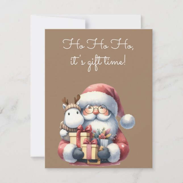 🎅🎁 Ho Ho Ho, It’s Gift Time! 🎁🎅 Invitation (Front)