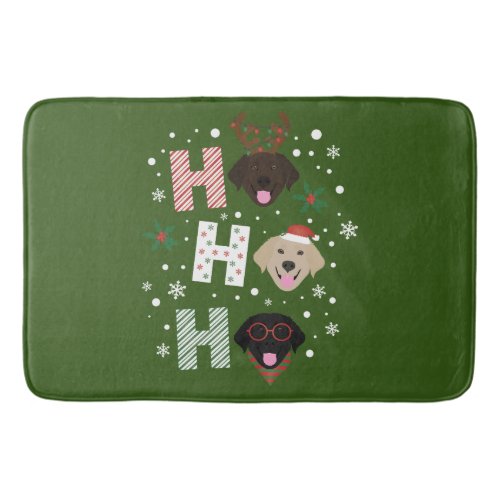 Ho Ho Ho Labrador Retriever Merry Christmas Bath Mat