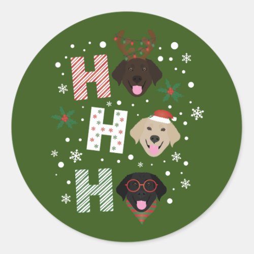 Ho Ho Ho Labrador Retriever Merry Christmas Classic Round Sticker