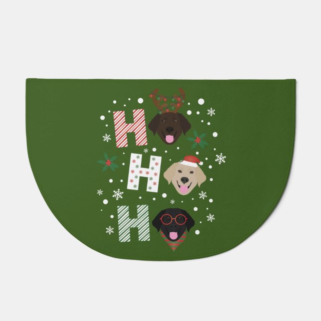 Ho Ho Ho Labrador Retriever Merry Christmas Doormat (Front)