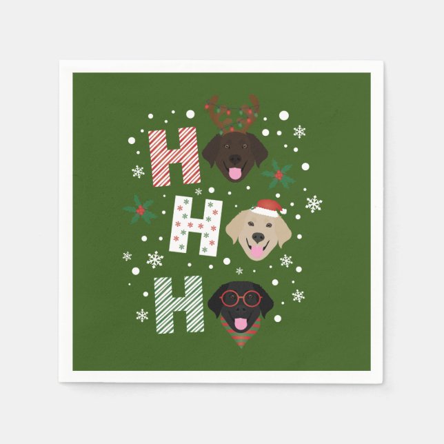 Ho Ho Ho Labrador Retriever Merry Christmas Napkins (Front)