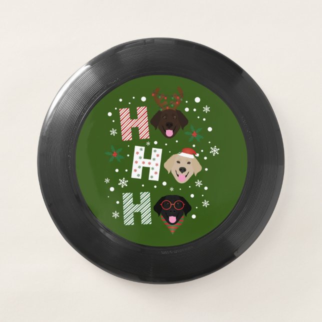 Ho Ho Ho Labrador Retriever Merry Christmas Wham-O Frisbee (Front)