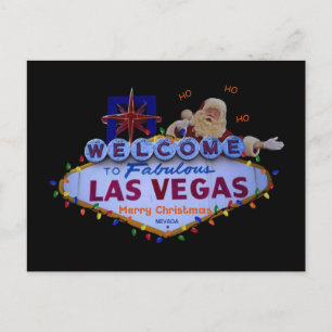 HO HO HO Las Vegas Merry Christmas SANTA Postcard