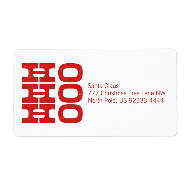 Ho Ho Ho (letterpress style) Label (Front)