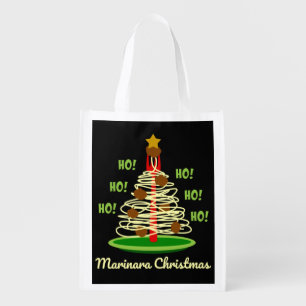 Ho! Ho! Ho! Marinara Christmas Pasta Tree Grocery Bag