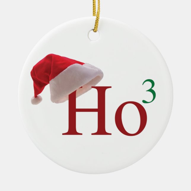 Ho Ho Ho Merry Christmas Ceramic Ornament (Front)
