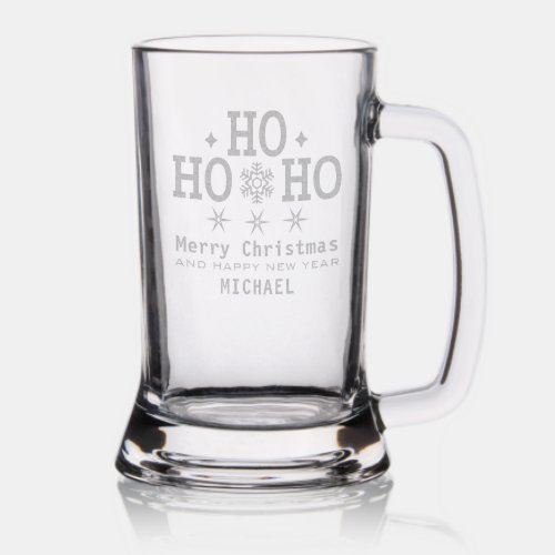 Ho Ho Ho Merry Christmas Festive Personalized Name Stein